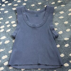 Brandy Melville Blue Ribbed Crop Tank Top